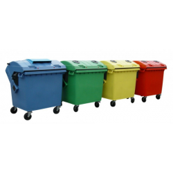 Container 660 L, capac plat diverse culori
